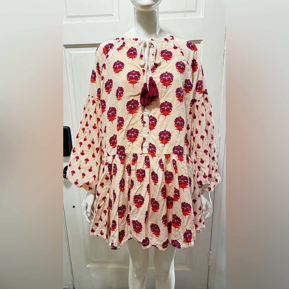 Avec Les Filles Women's Cotton Mixed-Print Mini Dress - Sunset Mul size 4. P-24 - Picture 5 of 16